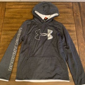 NWT Boys Under Armour Grey Hooded Sweatshirt